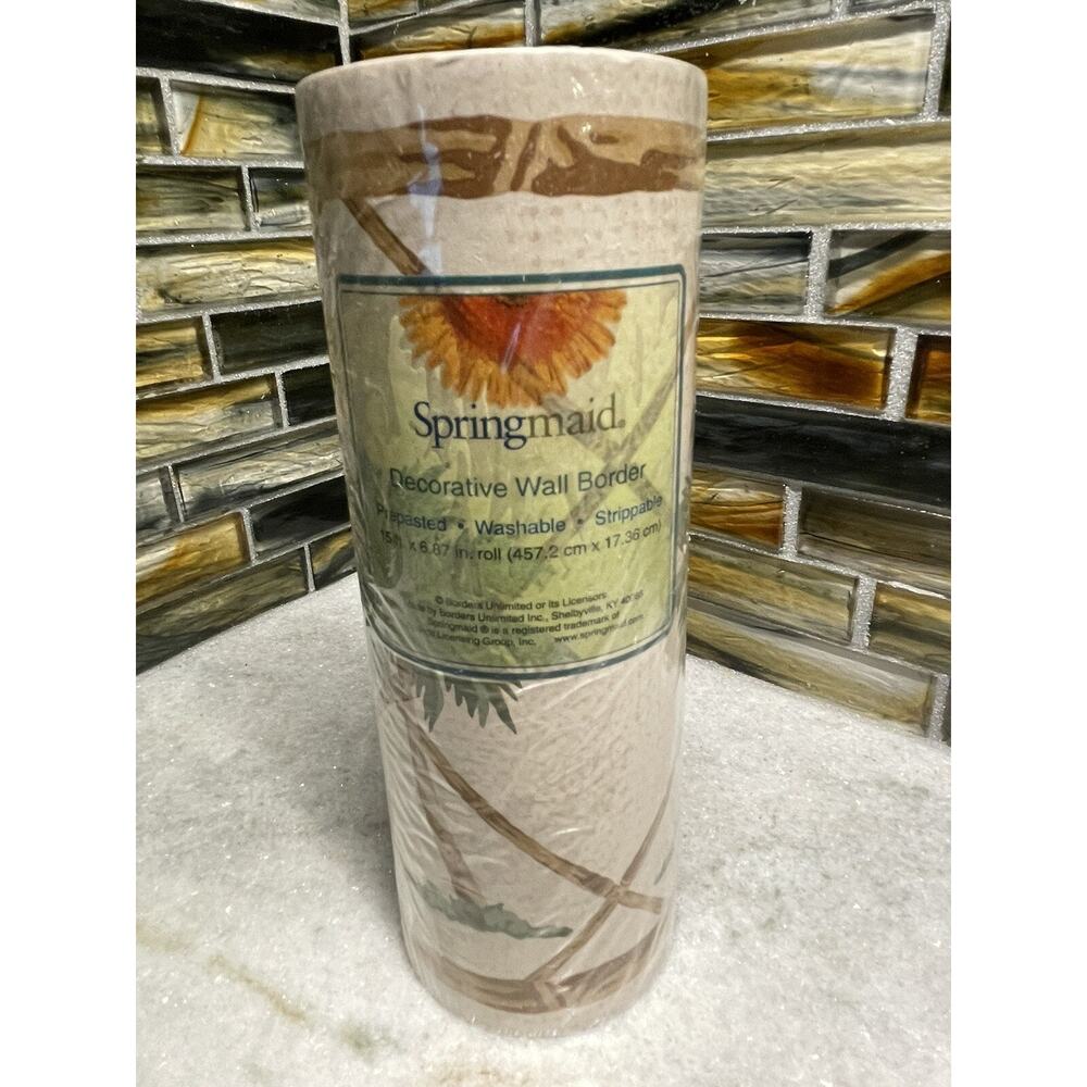 1 Springmaid Palm Tree Breeze Bamboo 15 Ft x 6.87" Wallpaper Border Prepasted